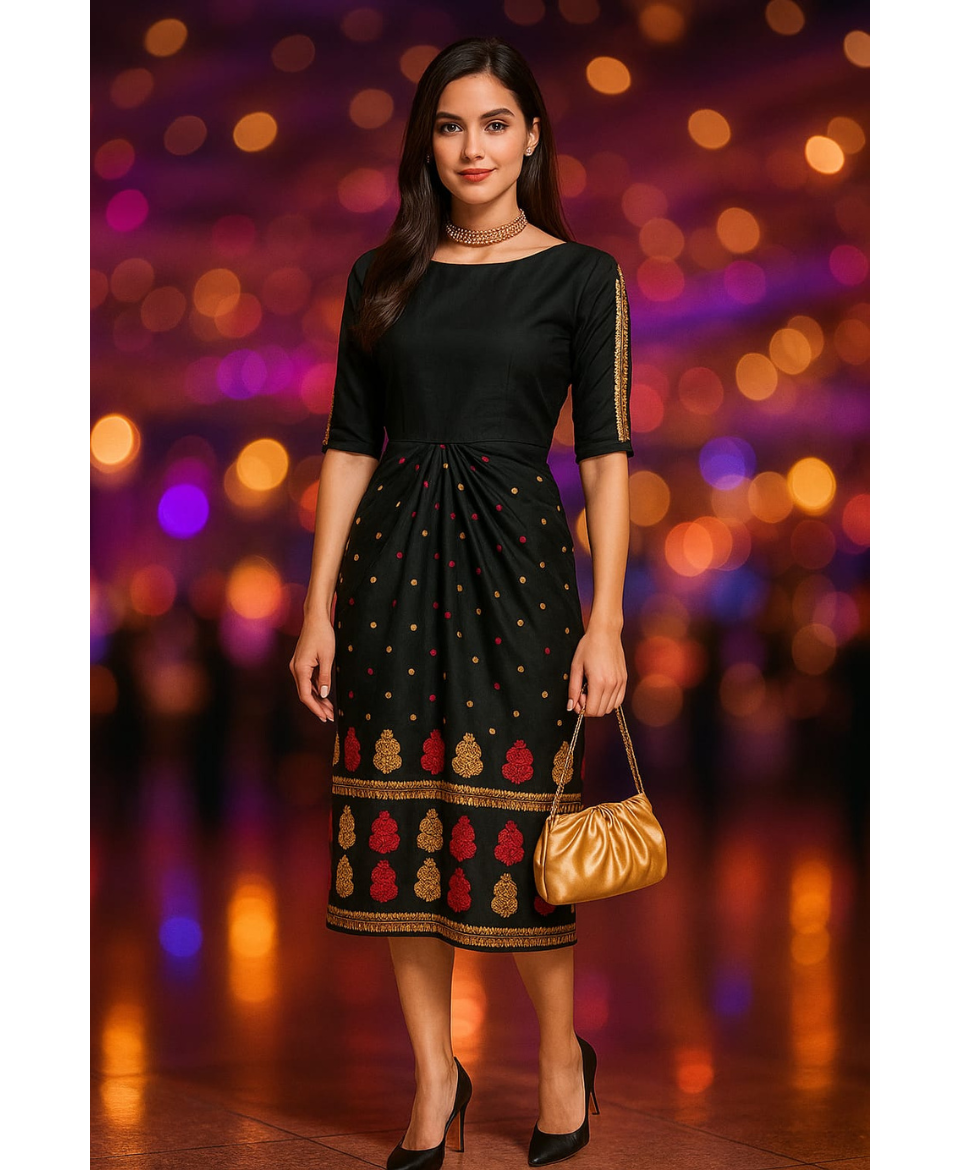 elegant dress made of assam silk