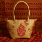 handbag made of muga silk