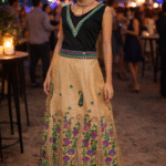 raanivat unique one piece dress made of muga silk