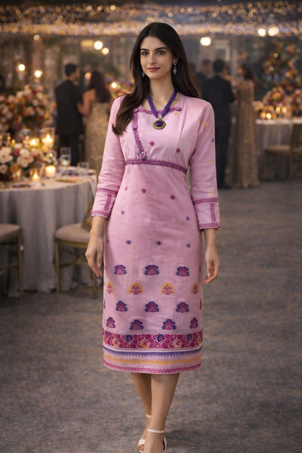 rannivat knee length collar one piece dress