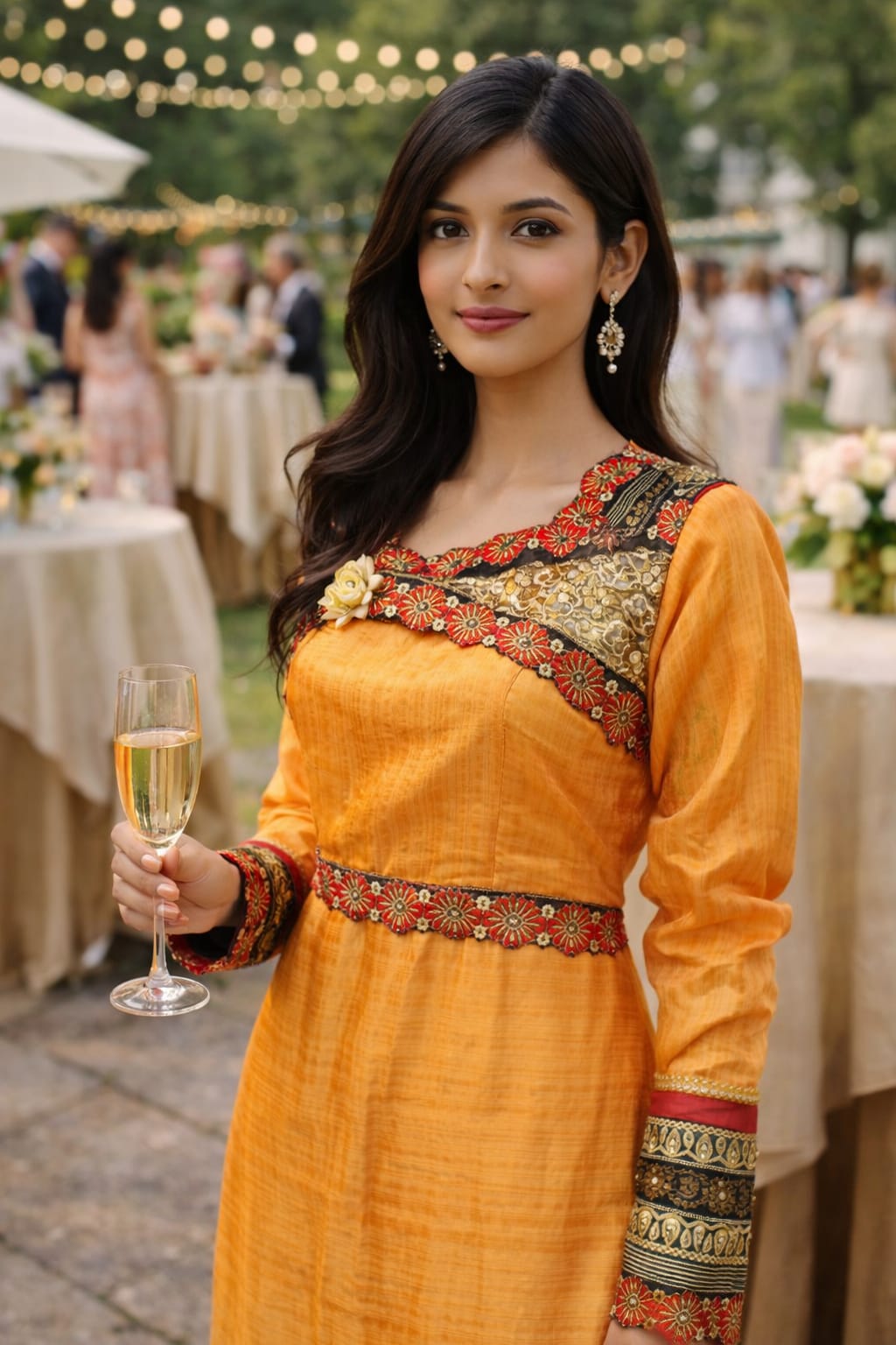 rannivat full sleeves raw silk embroidery dress