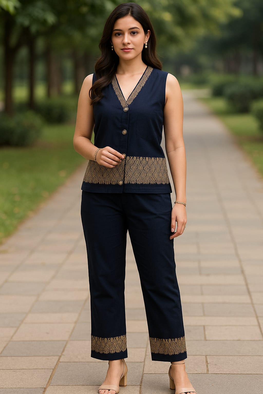 rannivat sleeveless cord set made of kesapat cotton