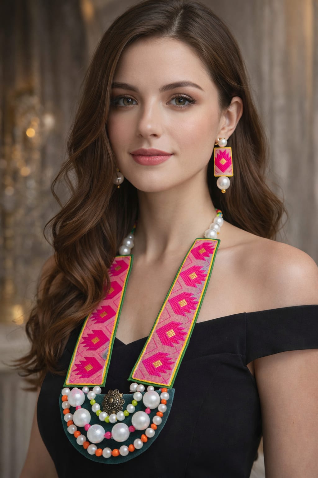 venucian handcrafted jewellery made of assam silk