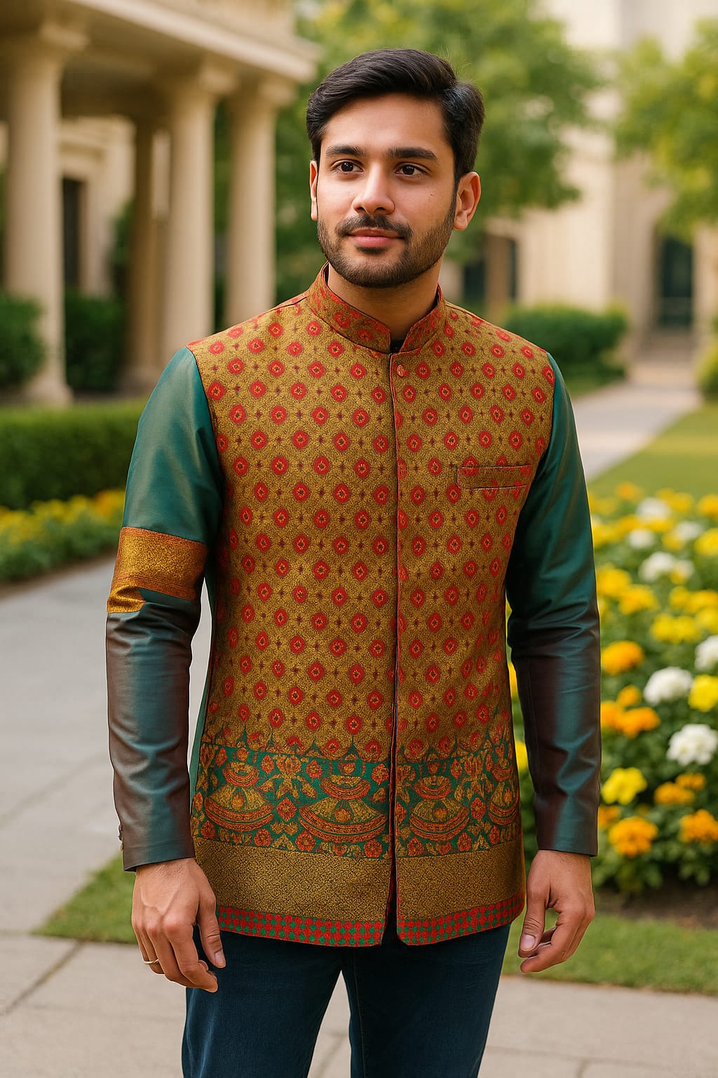 opulent ethnic jacket for men`s wear