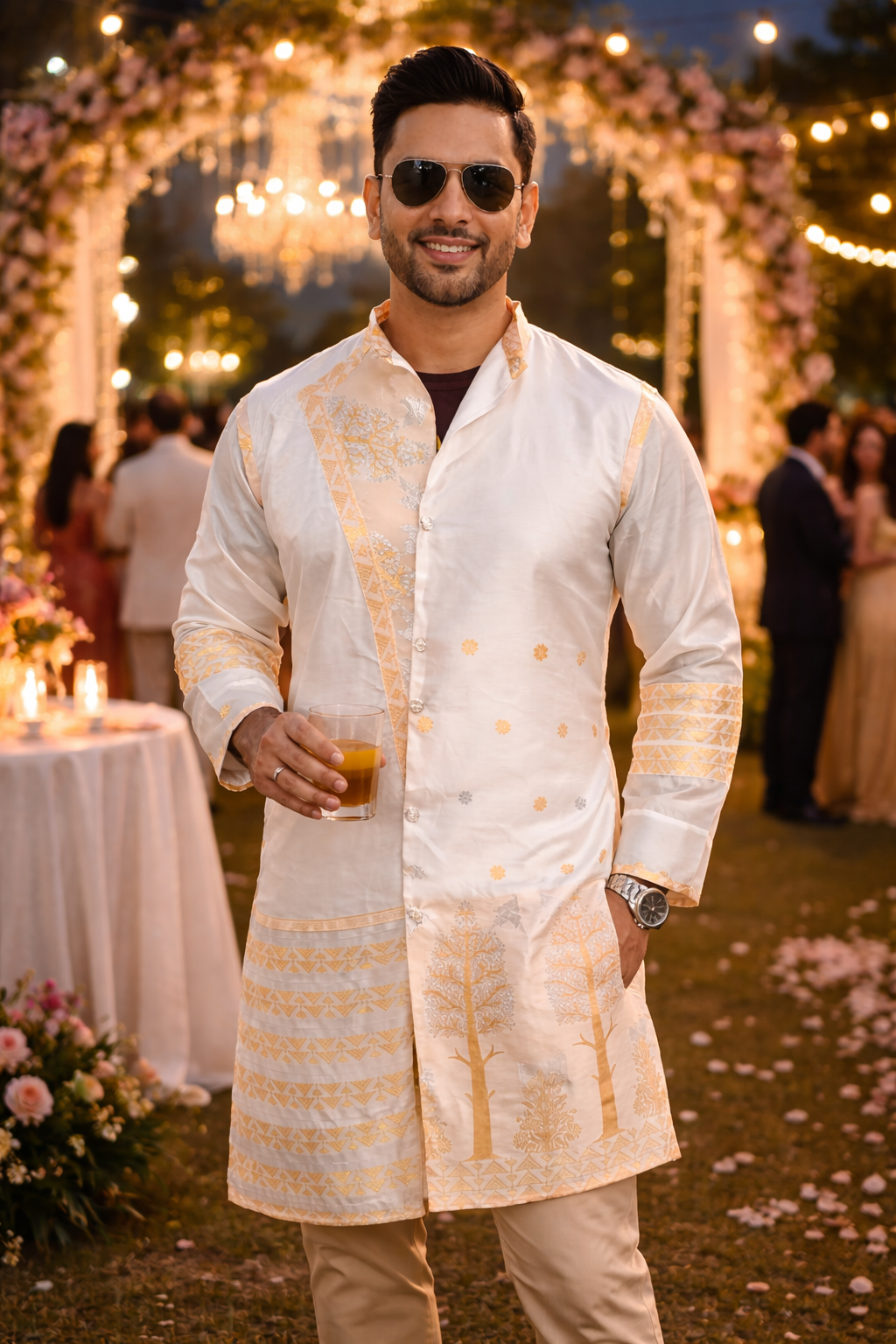 opulent premium semi silk designer kurta