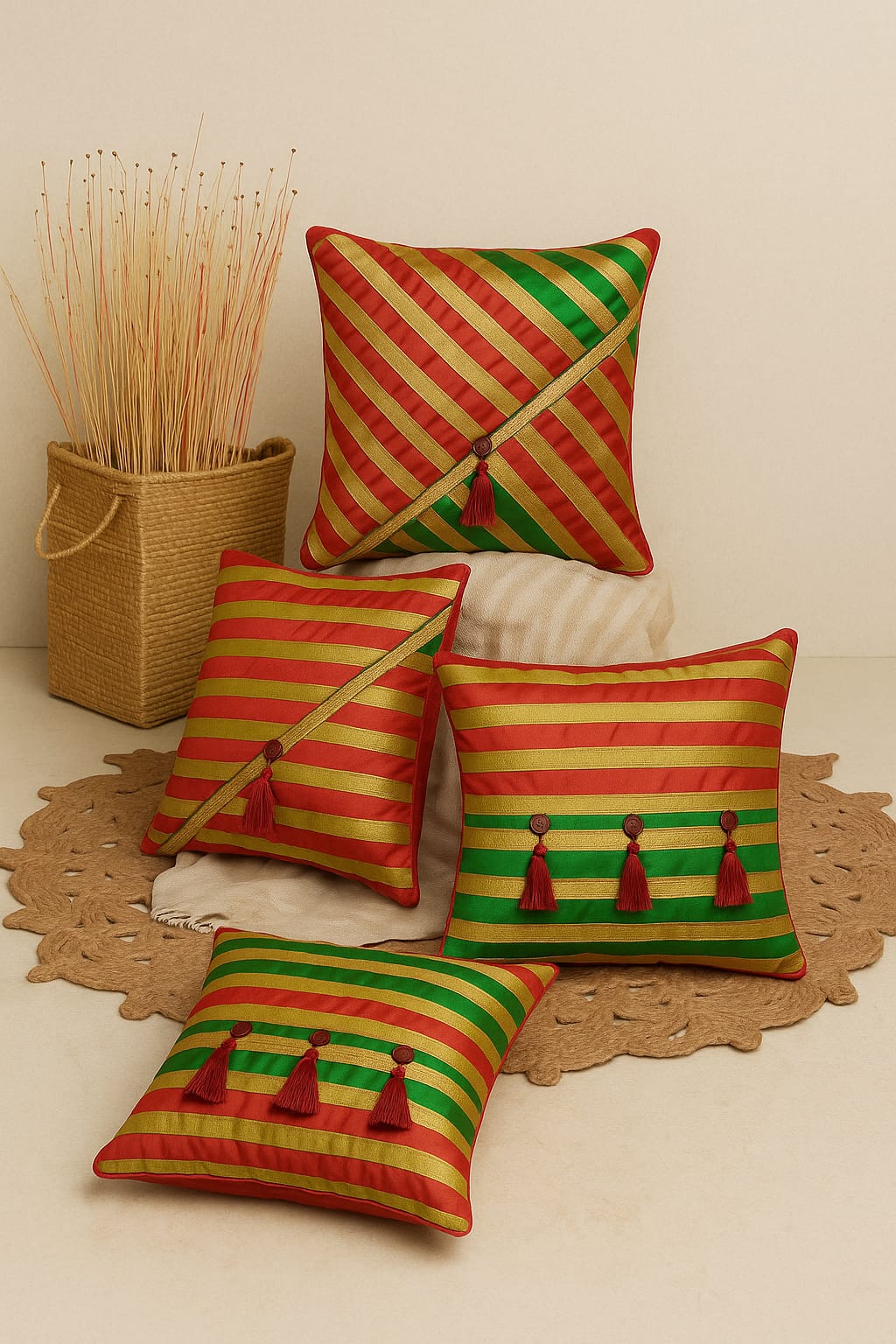ad decor silk cushion cover set