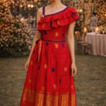 rannivat knee dress dress made of assam silk