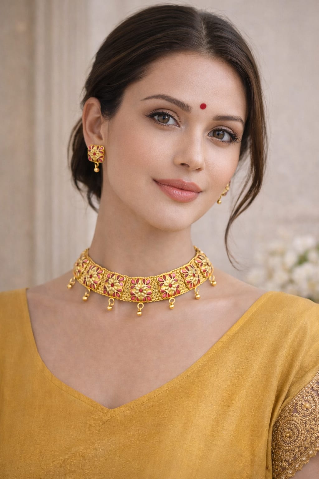 venucian assamese raw gold galpata jewellery set