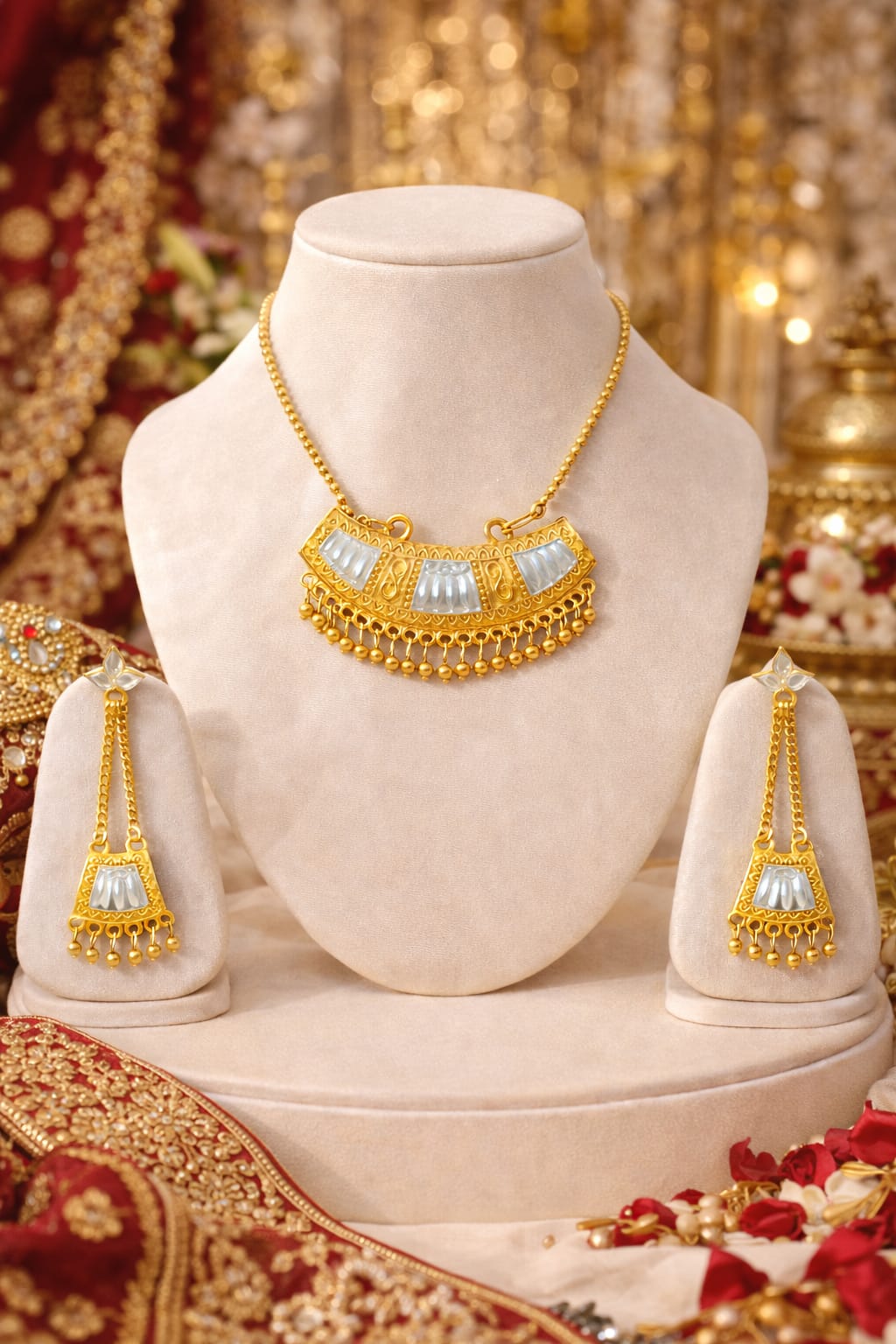 venucian assamese junbeli jewellery set made of raw gold