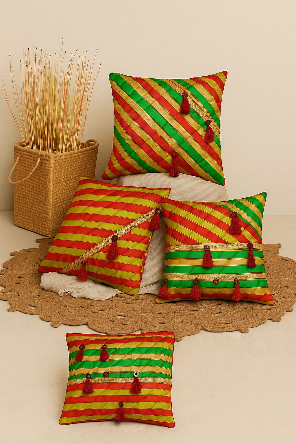 ad decor silk cushion cover set
