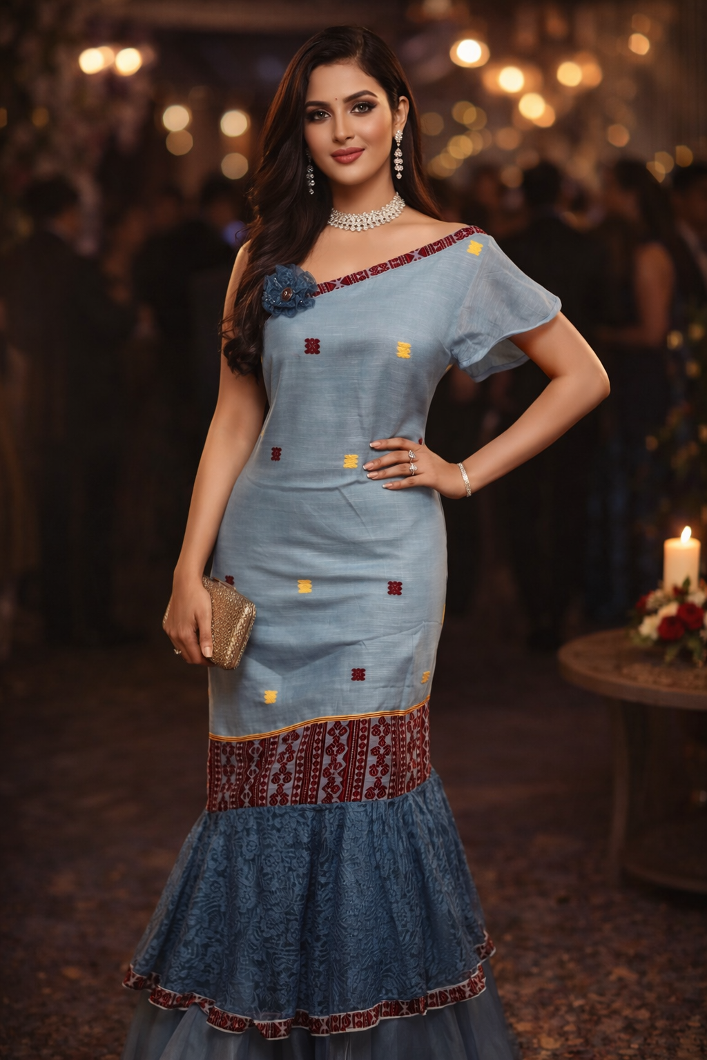 rannivat one shoulder neckline dress