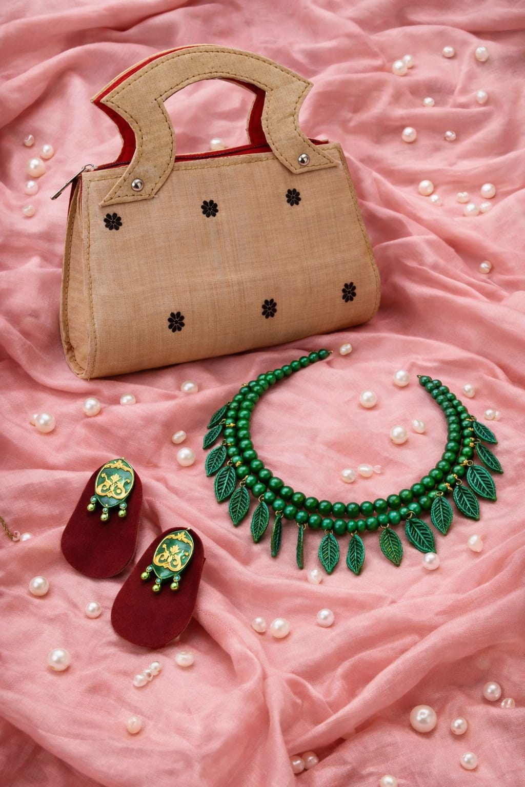 velluria handmade muga silk handbag