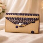 velluria handcrafted muga silk clutch bag