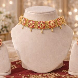 venucian assamese raw gold galpata jewellery set