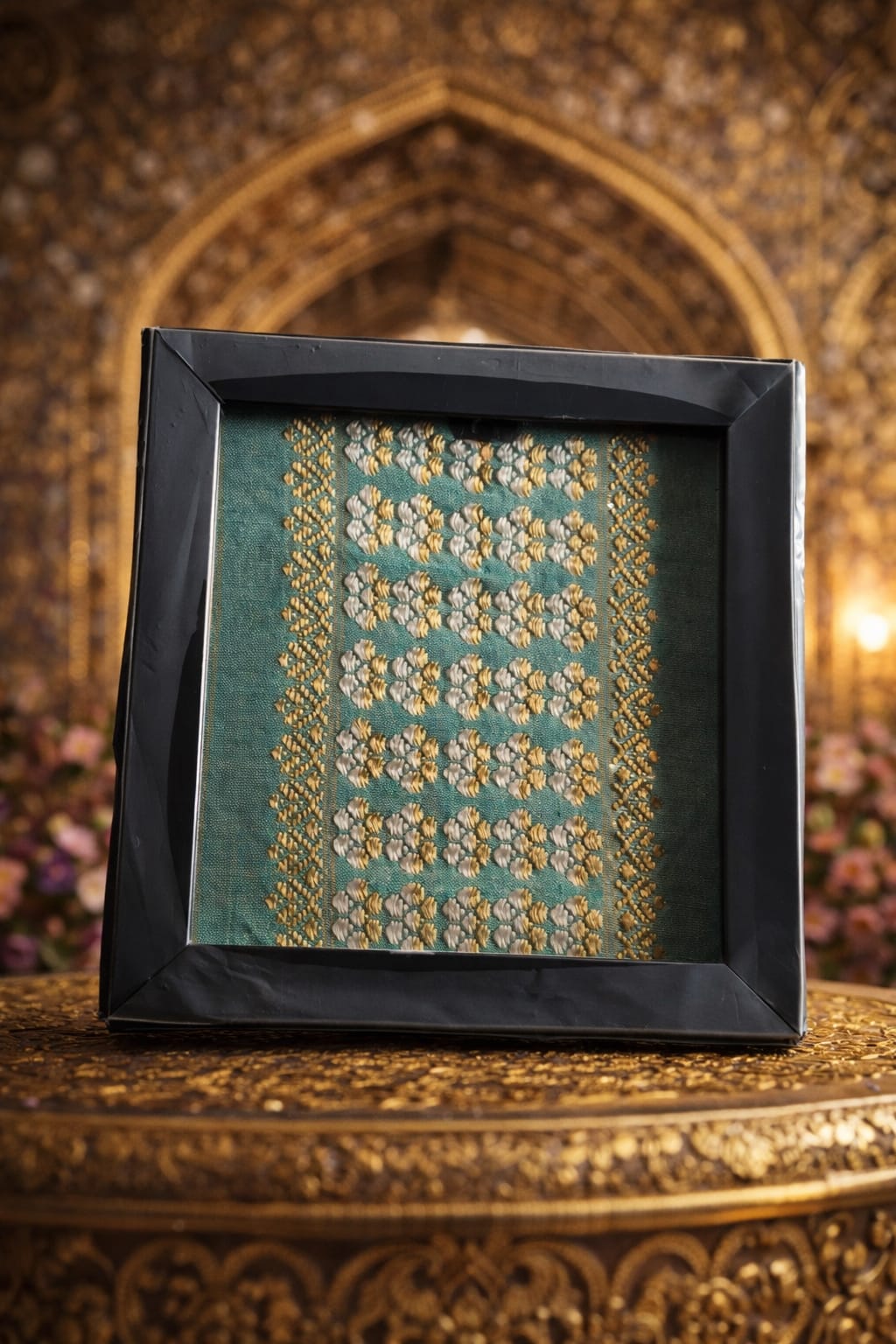 ad decor framed textile assam silk artefact
