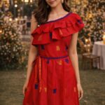 rannivat knee dress dress made of assam silk