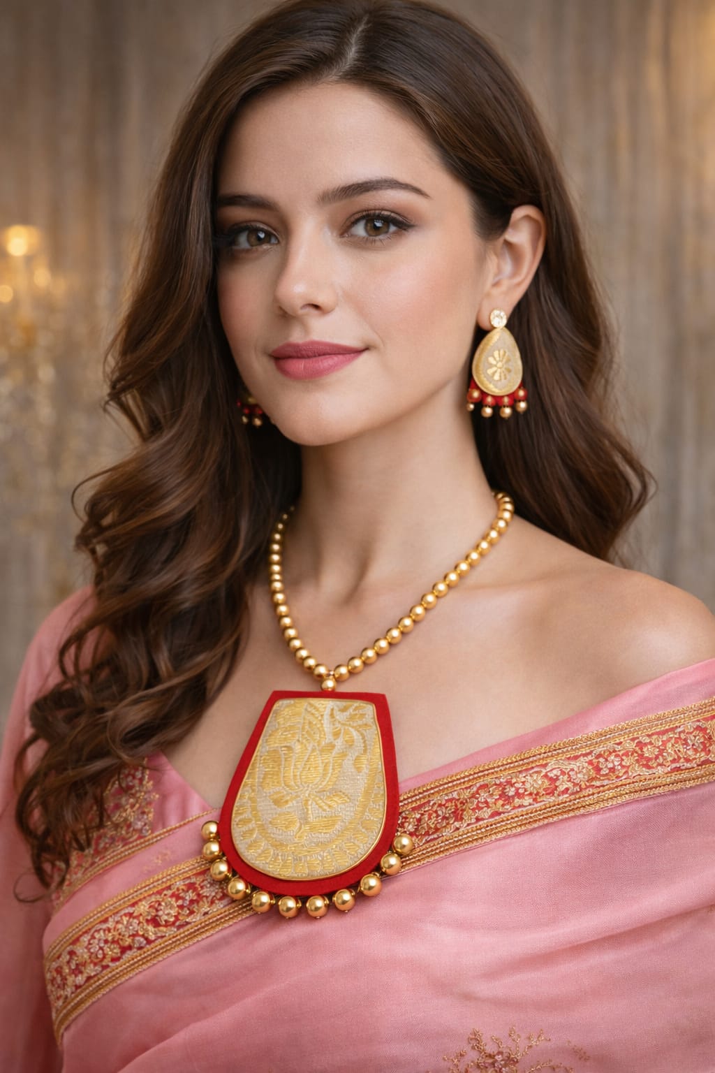 venucian handcrafted jewellery made of muga fabric