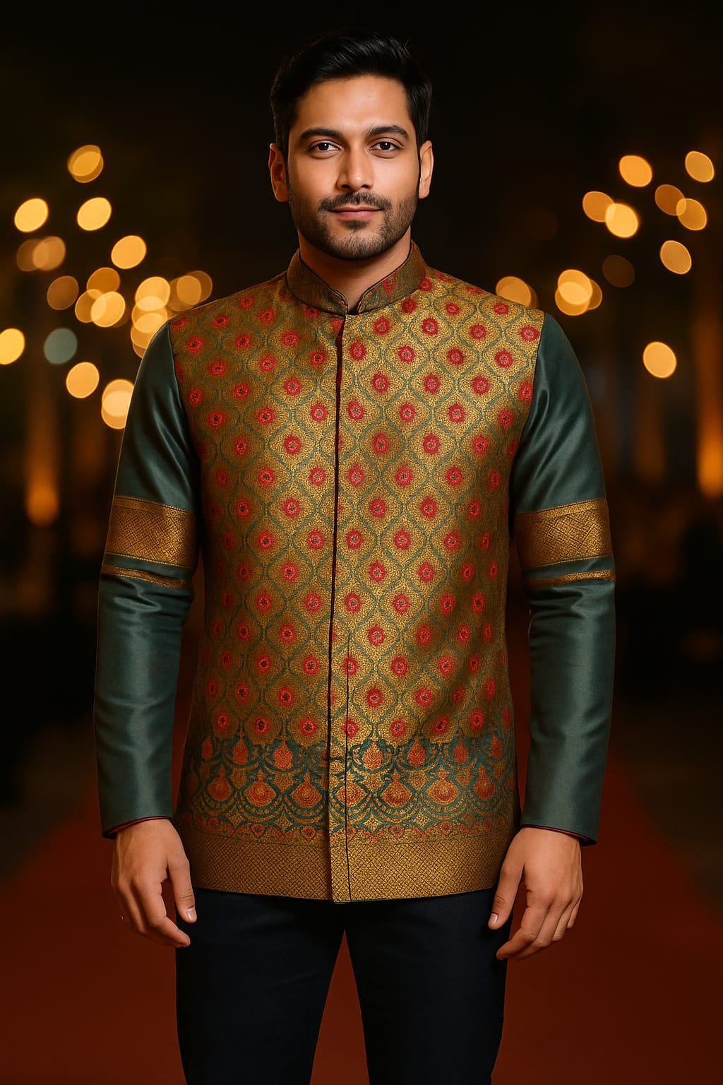 opulent ethnic jacket for men`s wear
