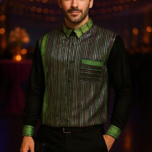 opulent men`s ethnic fushion wear made of silk