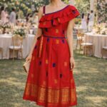 rannivat knee dress dress made of assam silk