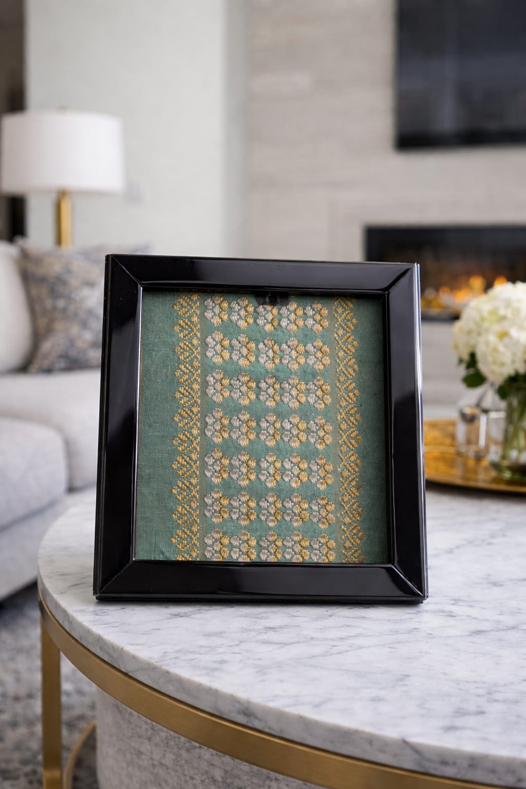 ad decor framed textile assam silk artefact