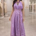 rannivat halter neckline silhouette dress