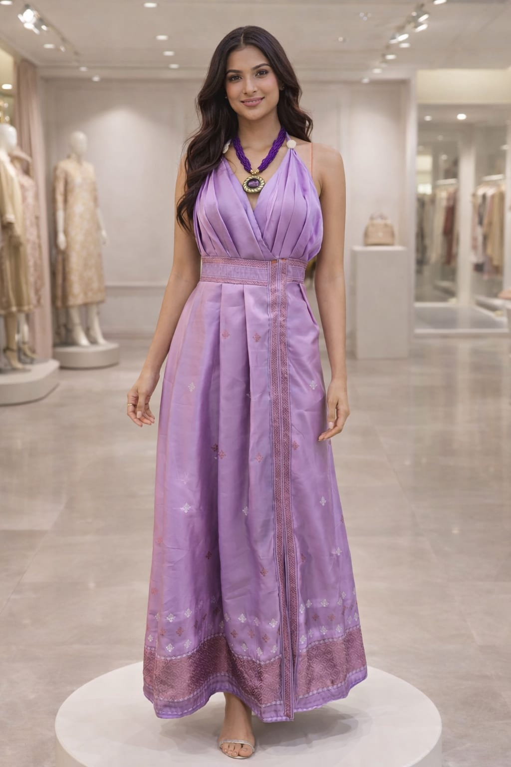 rannivat halter neckline silhouette dress