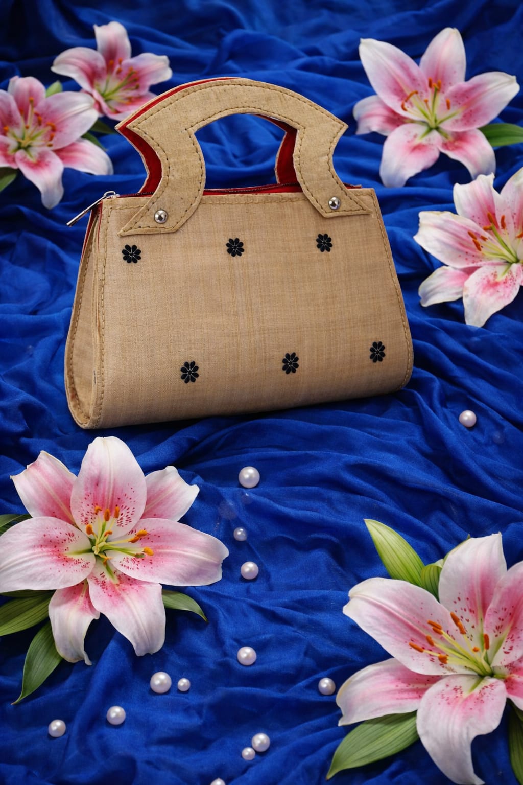 velluria handmade muga silk handbag