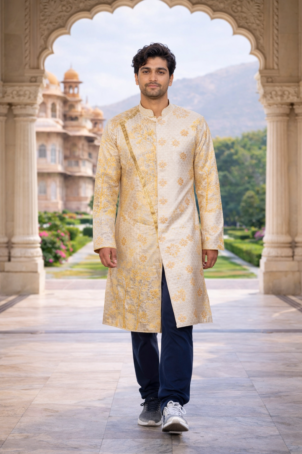 opulent premium semi silk designer kurta