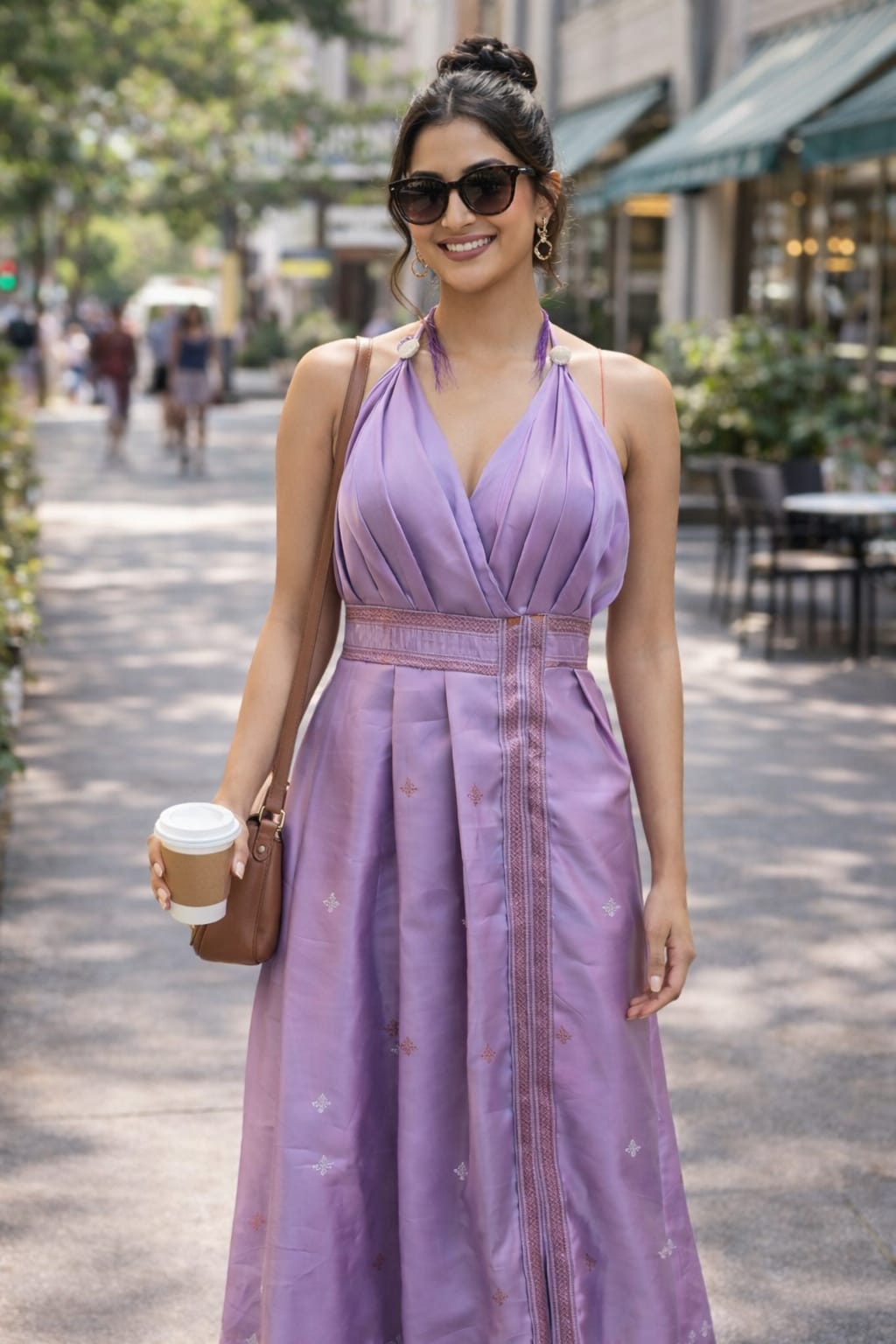 rannivat halter neckline silhouette dress