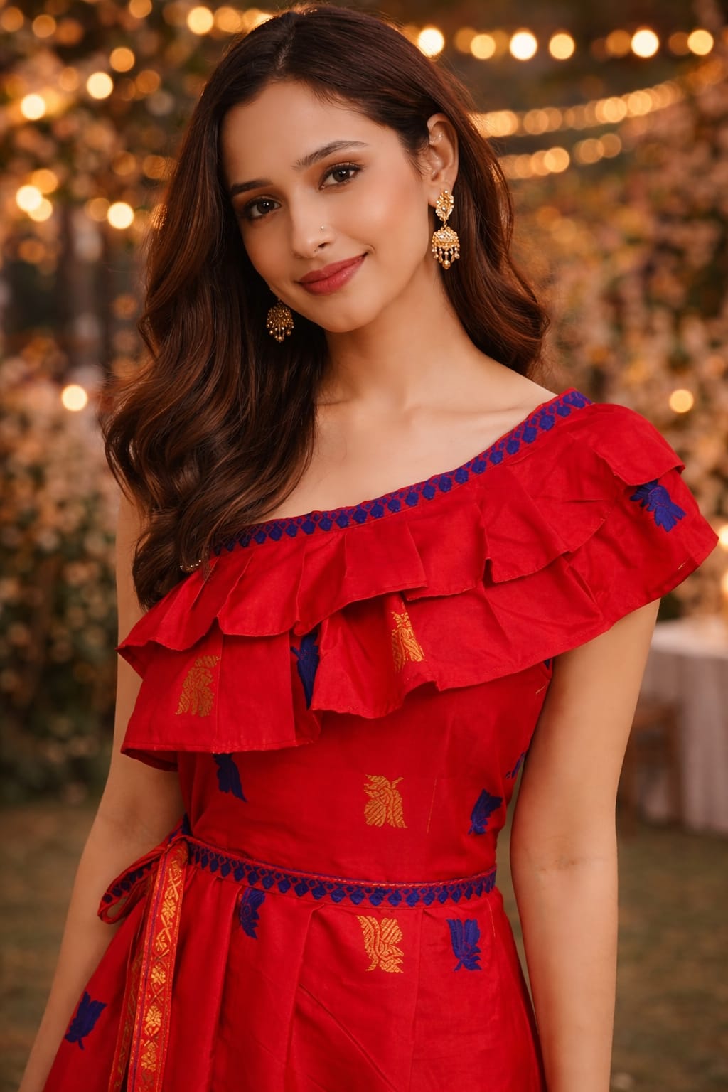 rannivat knee dress dress made of assam silk