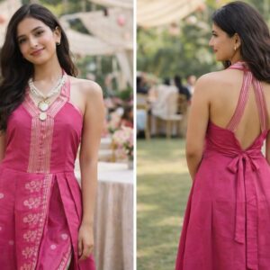 rannivat halter necked premium kesapat cotton dress