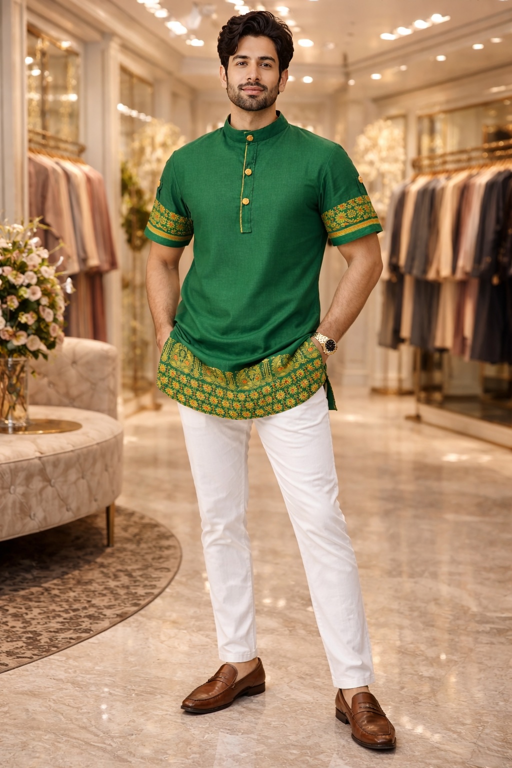 cottovia assenzaa emerald heritage pathani kurta