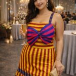 rannivat striped raw silk silhouette dress