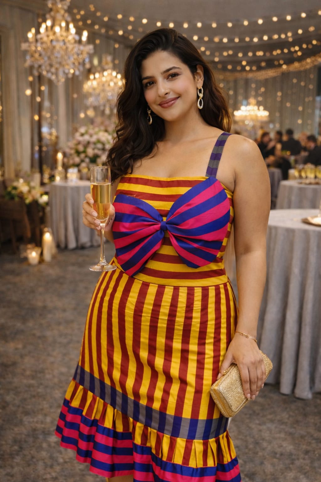 rannivat striped raw silk silhouette dress