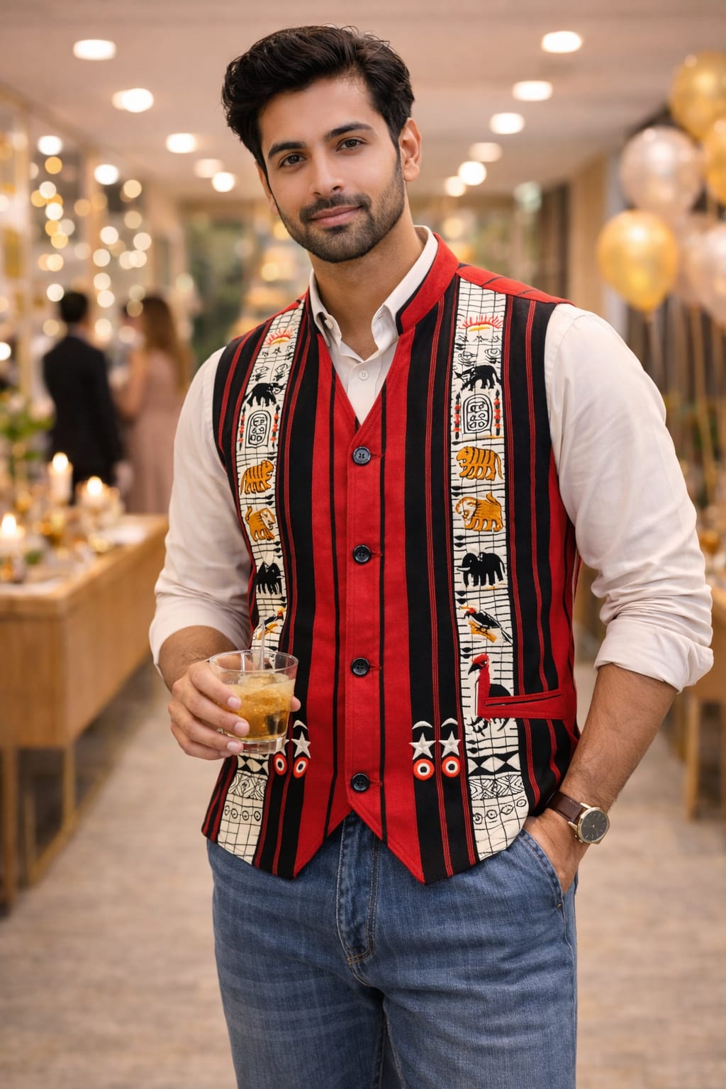 opulent naga heritage half jacket