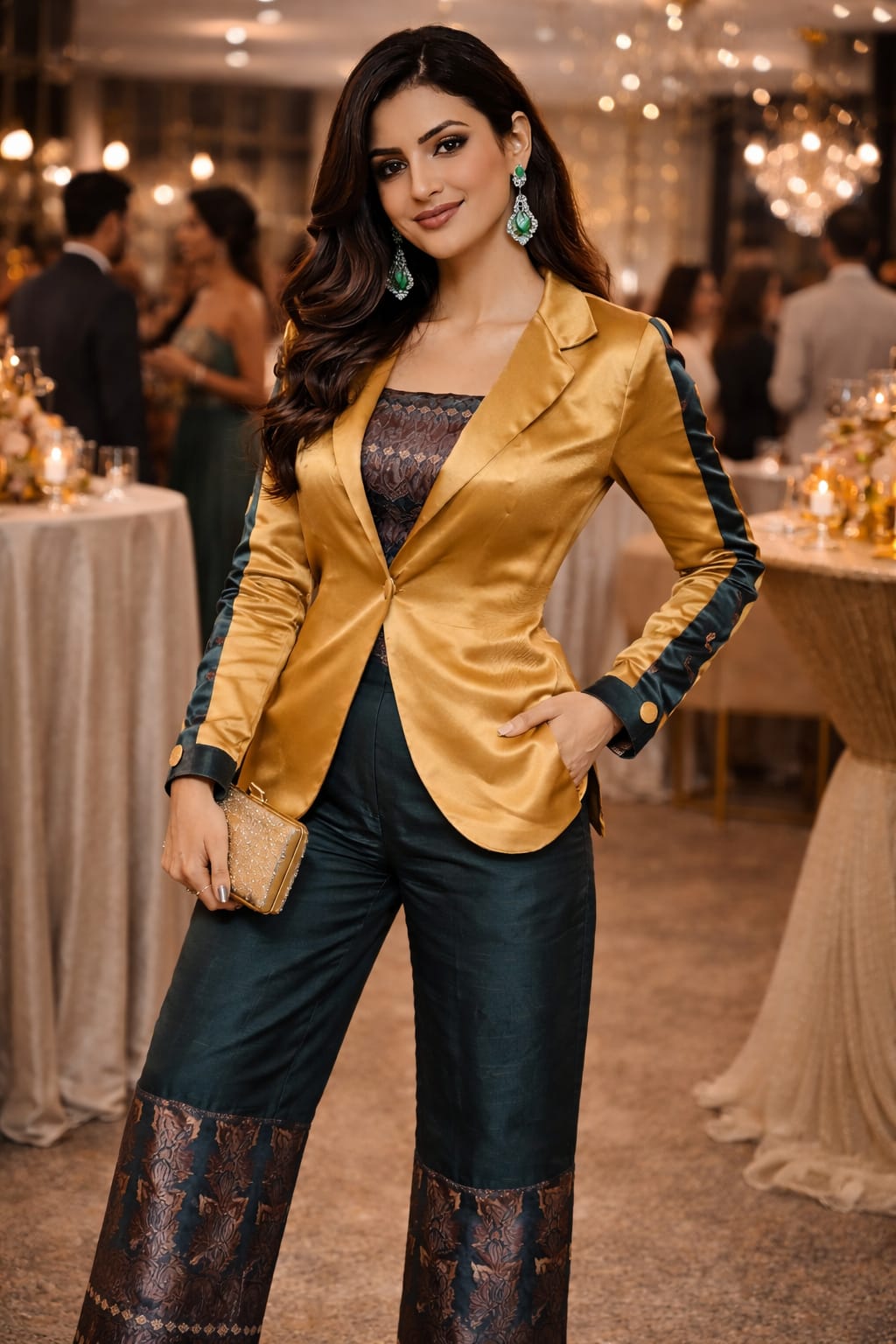 rannivat golden silk blazer