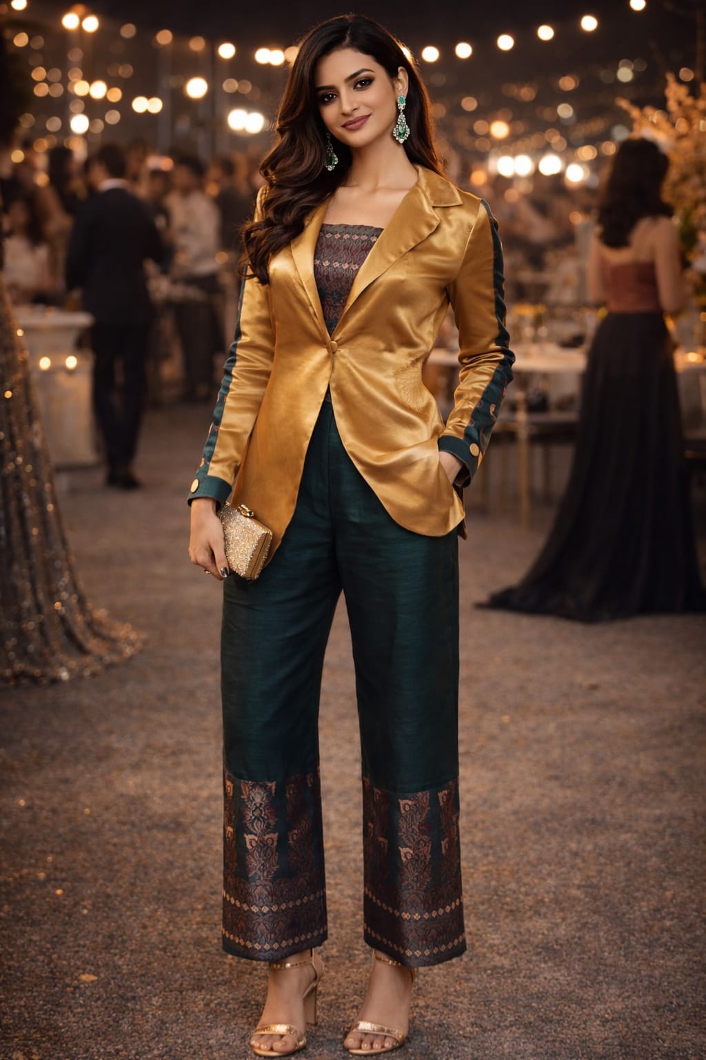 rannivat golden silk blazer