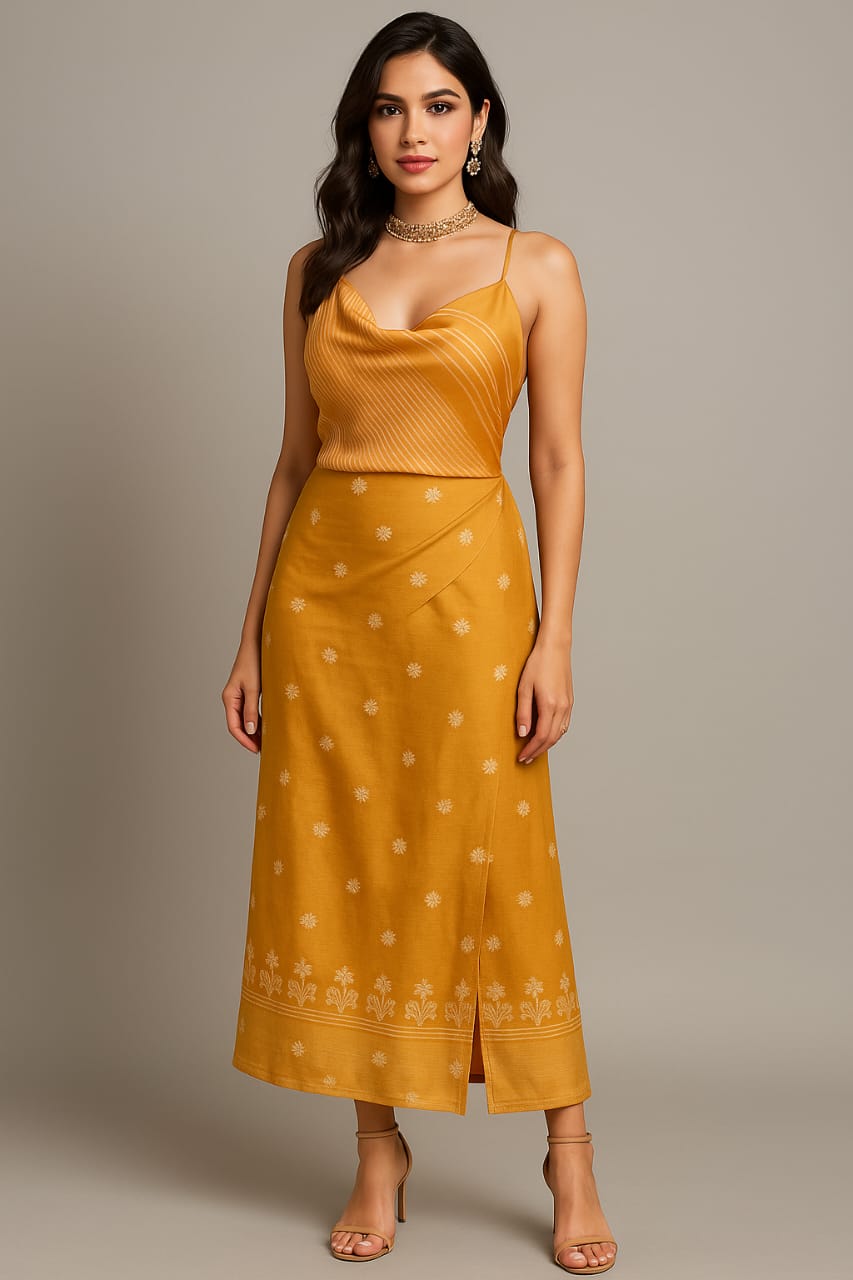 rannivat contemporary kesapat cotton slender strip dress