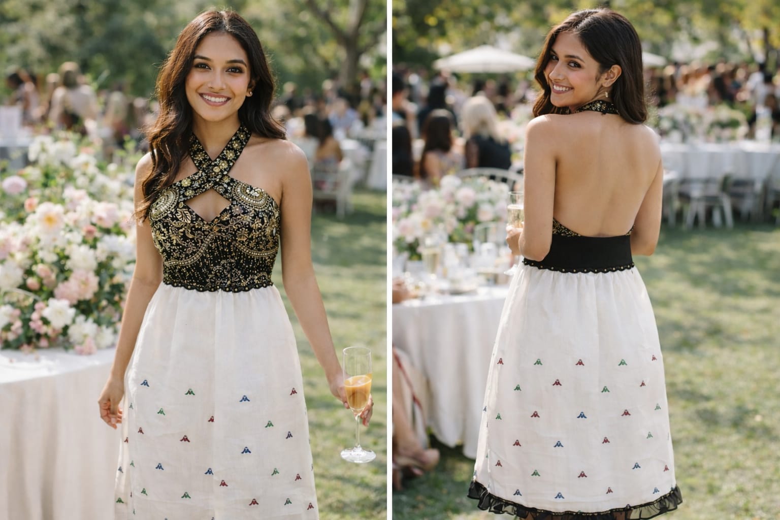 rannivat halter neck elegant dress made of kesapat cotton