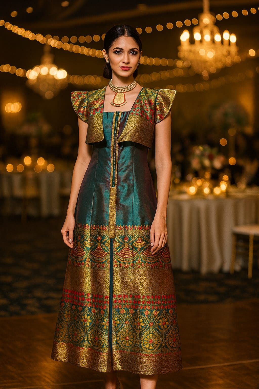 rannivat contemporary elegance fusion dress made of mix silk