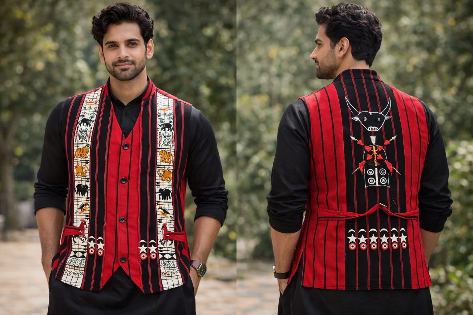 opulent naga heritage half jacket
