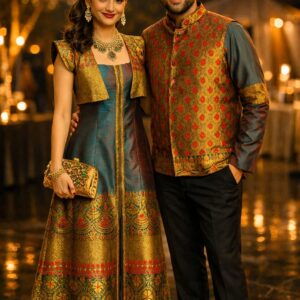 Home assenzaa luxurious graceful couple dress made of silk