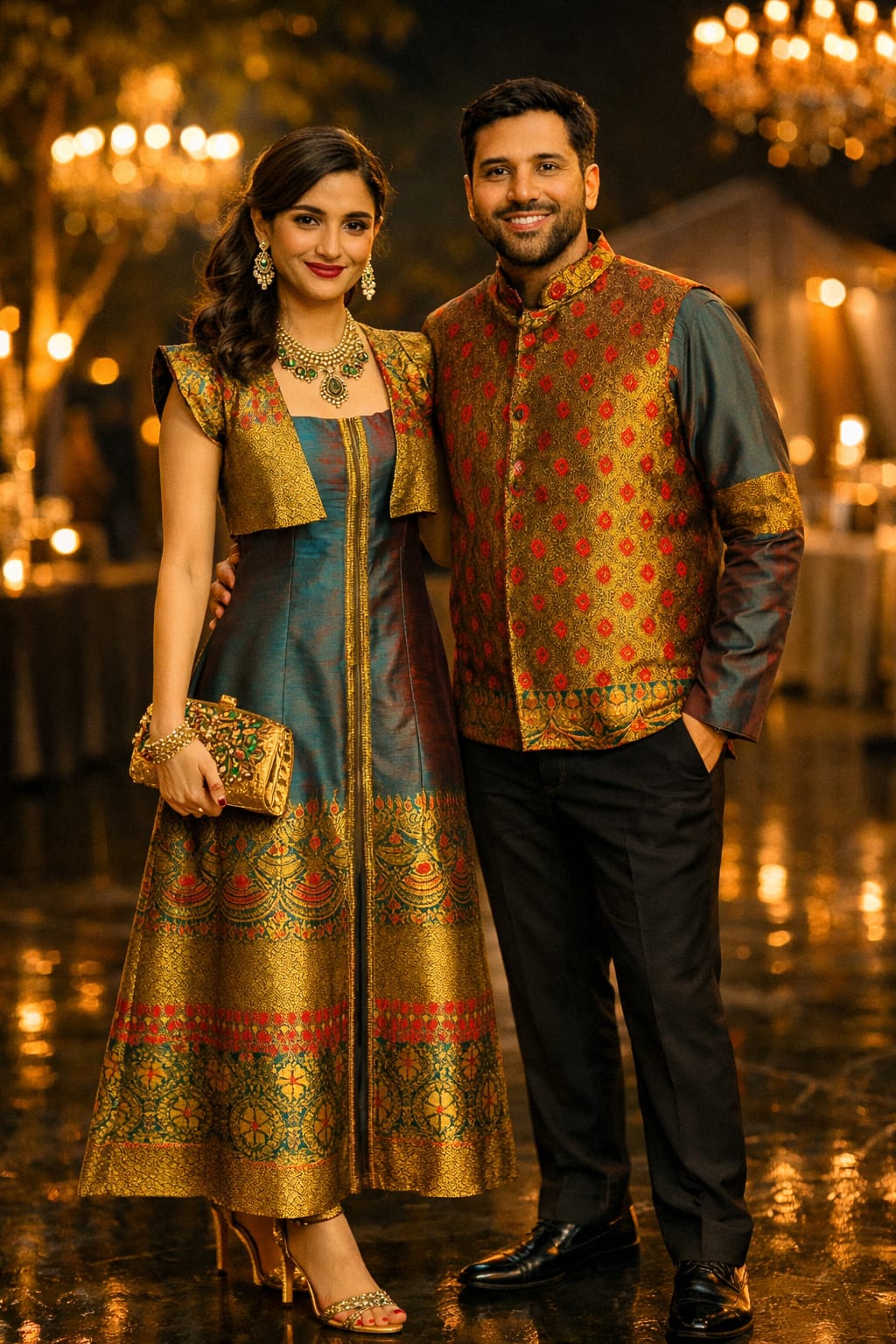 assenzaa luxurious graceful couple dress made of silk