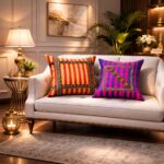 ad decor silk cushion cover set (set of 5 piece)