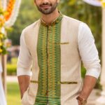 opulent peace silk and cotton blend half jacket