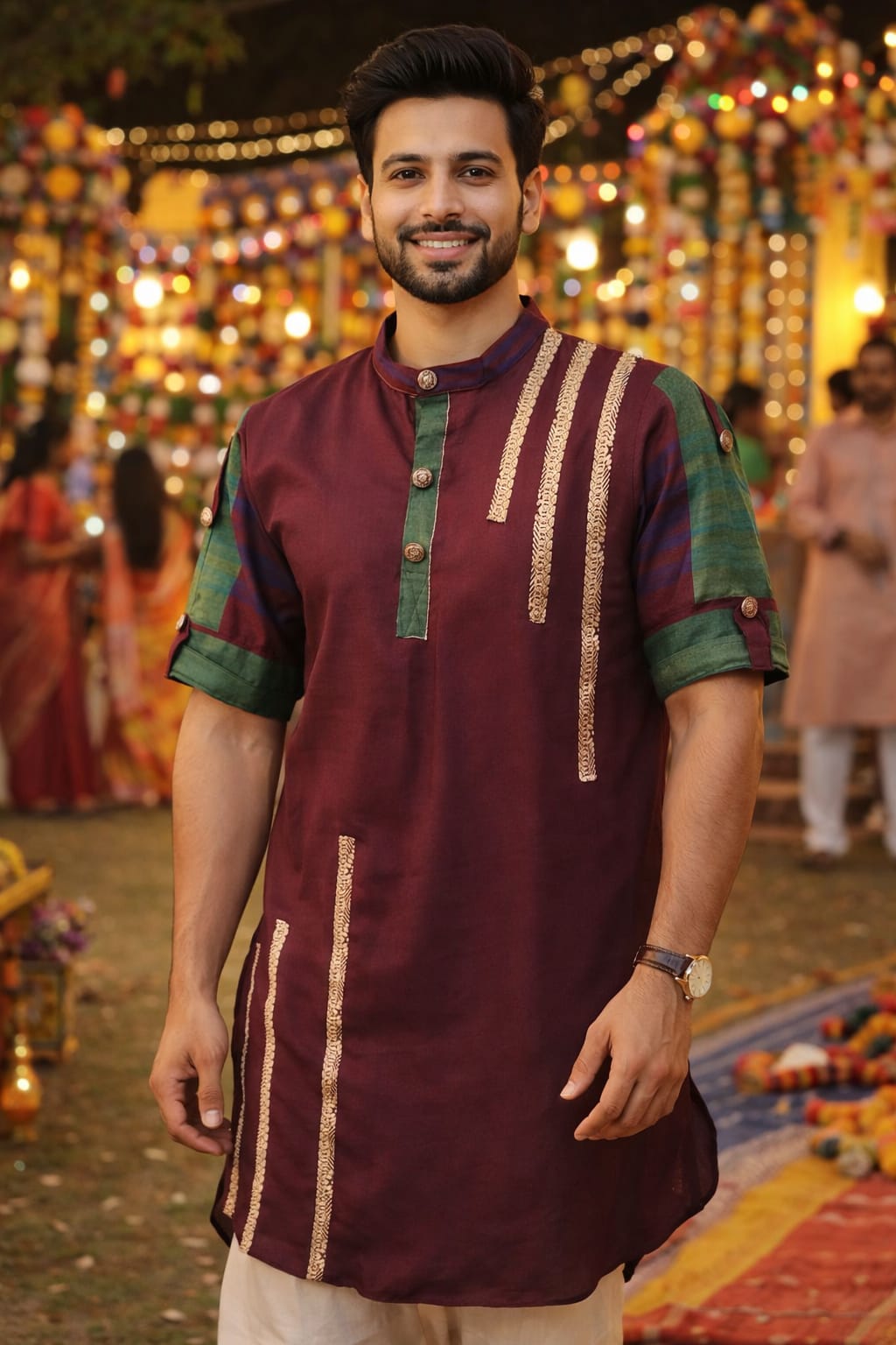 cottovia elegant short pathani cotton kurta