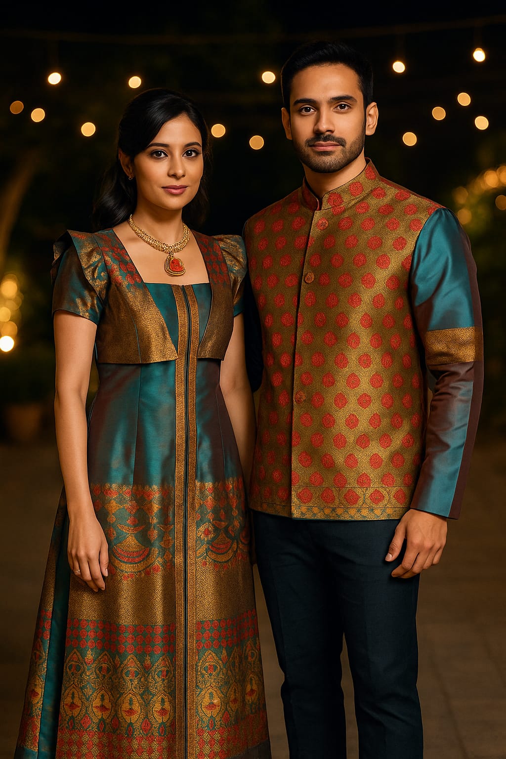 assenzaa luxurious graceful couple dress made of silk
