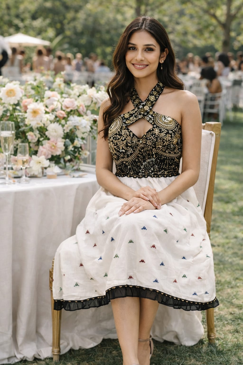 rannivat halter neck elegant dress made of kesapat cotton