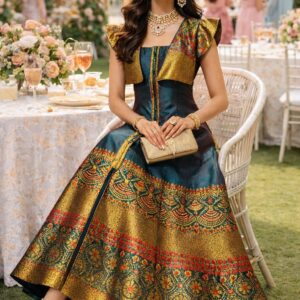 rannivat contemporary elegance fusion dress made of mix silk